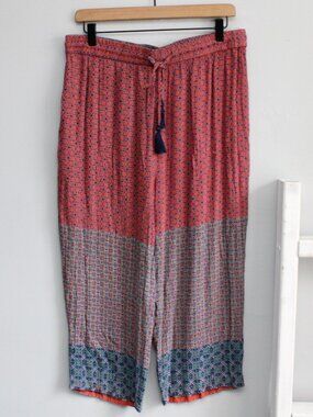 Windhorse Laxmi Boho Pint Cropped Flowy High-Risw Pant Multicolor Size XXL
